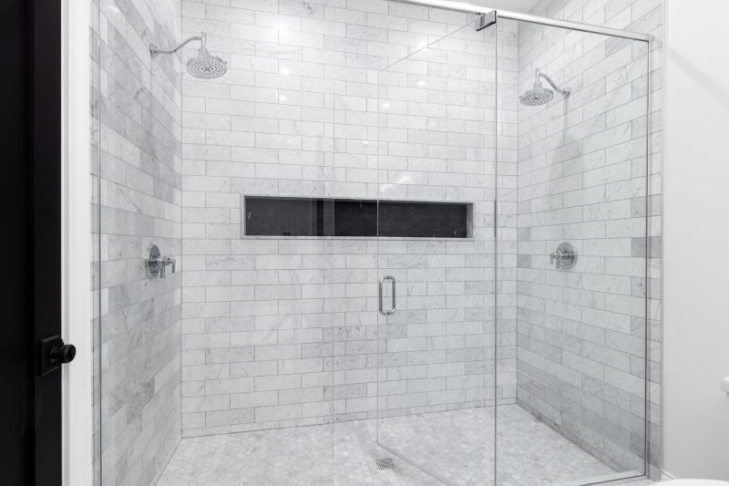 Glass Shower with Chrome Fixtures