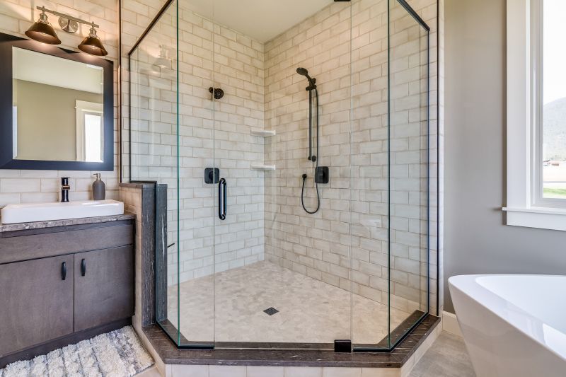 Corner Shower with Tile Finish